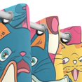 thumbnail image 3 of Happy Cats Faces Curtains Black Out Curtains for Sliding Glass Doors Bedroom Living Room Bathroom 2 Panels Set, 3 of 5