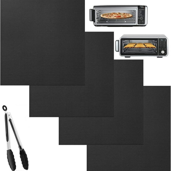 4 Pack Air Fryer Oven Liners, Nonstick Air Fryer Oven Mat Baking Mat Compatible with Ninja SP101 SP201 Foodi Air Fry Oven, Toaster Oven Reusable