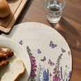 thumbnail image 3 of Watercolor Flowers Round 13 Inch Placemats Set of 2, Retro Botanical Blooms Floral Butterfly HeatResistant Non Slip Place Mats for Dining Table, Wipeable Braided Kitchen Table Mats for Housewarming, 3 of 9