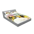 thumbnail image 2 of Ambesonne Modern Fitted Sheet & Pillow Sham Set, Girl and Cat in Bath, Full, Multicolor, 2 of 2