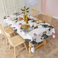 thumbnail image 5 of Dog Pattern with Hearts Rectangle Tablecloth 60"x120",Waterproof Polyester Rectangle Table Cloth, Wipeable Spillproof Polyester Tablecloth for Dining, Camping, Indoor and Outdoor, 5 of 6