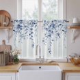 thumbnail image 2 of Blue Eucalyptus Kitchen Curtains, Botanical Plant Rustic Branch Floral Light Filtering Window Curtain Panels, 2Pcs Rod Pocket Window Treatments Set for Cabin Bathroom Bedroom 52x45 Inches, 2 of 9