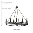 thumbnail image 4 of ACROMA  12-light 41In Farmhouse Black Geometric Wheel Chandelier - N/A Aged Zinc Satin, Matte Adjustable, Over 60 Inches Painted, 4 of 5