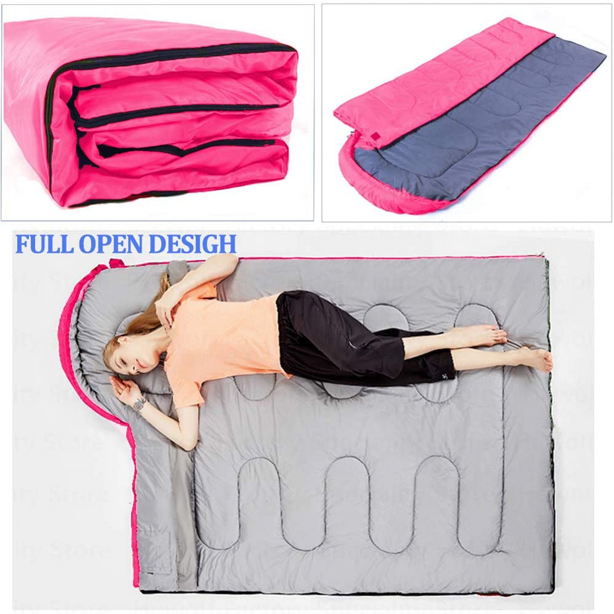 Ozmatip Sleeping Bag, Lightweight Summer Weather Sleep Bags for Kids Adults Girls Women, Microfiber Filled 15-25 Degree for Backpacking/Hiking/Camping/Mountaineering with Compression Sack