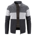 thumbnail image 4 of Fesfesfes Mens Sweater Jacket Winter Turtleneck Zipper Tops Long Sleeve Knitted Sweater Top Outwear Coat Sale Tops on Clearance, 4 of 4