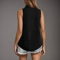 thumbnail image 5 of Tank Tops for Women Lightweight Cotton Linen Button Down Collared Sleeveless Shirt Dressy Casual Work Shirts, 5 of 8