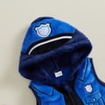 thumbnail image 5 of RUINIXCW Newborn Baby Boy Halloween Police Costume Kids Infant Fall Winter Cosplay Outfit Warm Fleece Sleeveless Hooded Zip Romper Stocking Set, 5 of 10