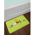 thumbnail image 2 of Vegetable Bath Mat, Cartoon Greek Salad Ingredients in Characters Fun Olive Oil Lemon Cheese, Plush Bathroom Decor Mat with Non Slip Backing, 29.5" X 17.5", Multicolor, by Ambesonne, 2 of 2