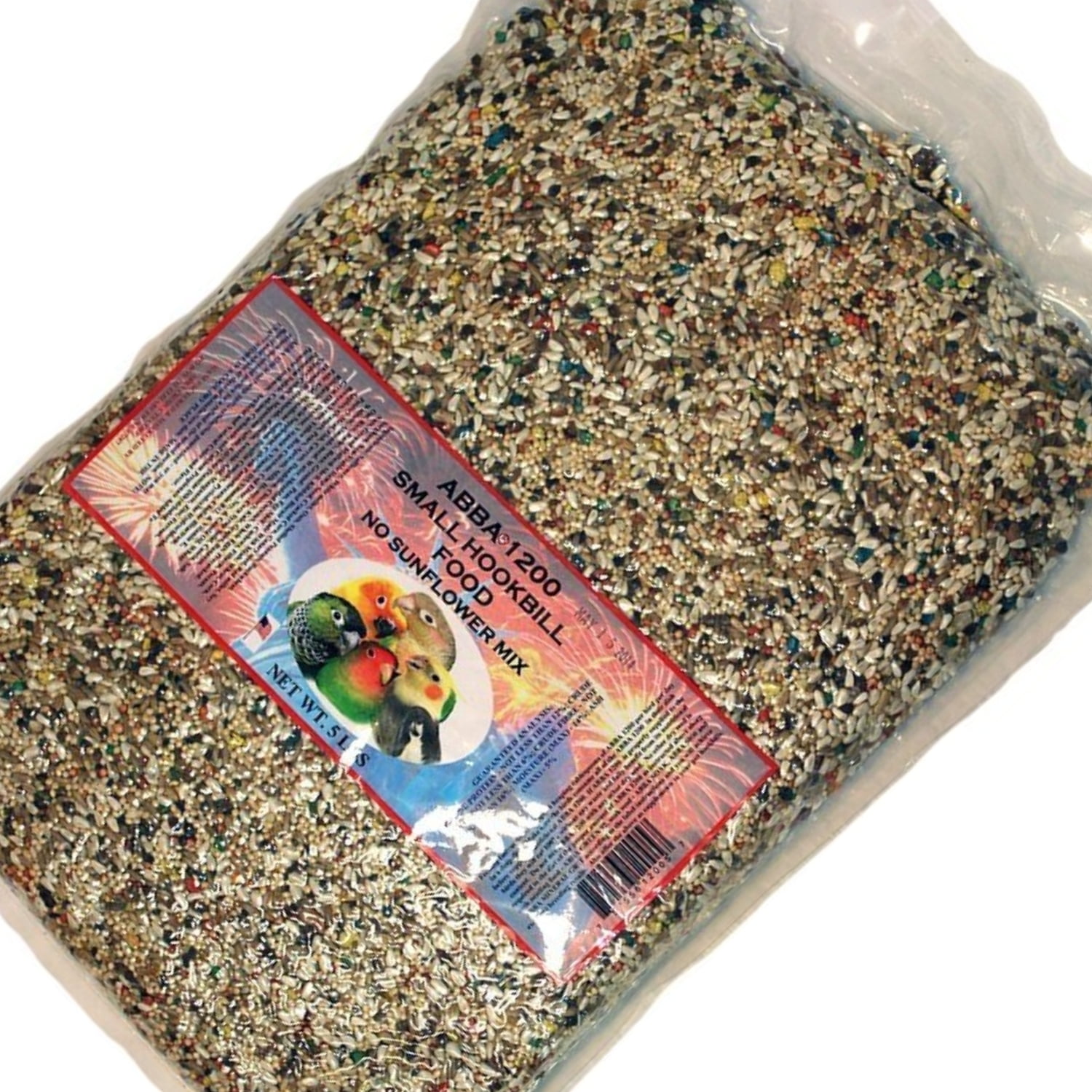 ABBA 1200 Small Hookbill Bird Food, No Sunflower Seed Mix for Lovebirds, Conures & Small Amazons, Vacuum-Packed Daily Diet, 5 lb