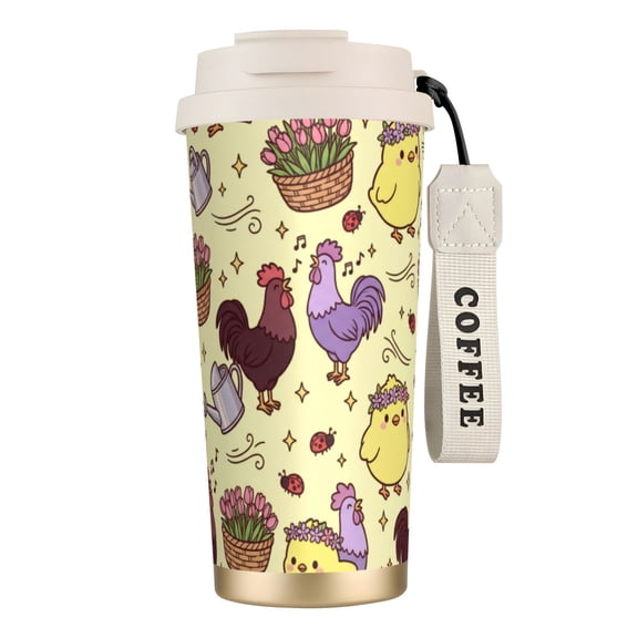 1pc Chicken Coffee Mug, 18oz Leak-proof Insulated Travel Mug, Birthday Gift for Chicken Lovers