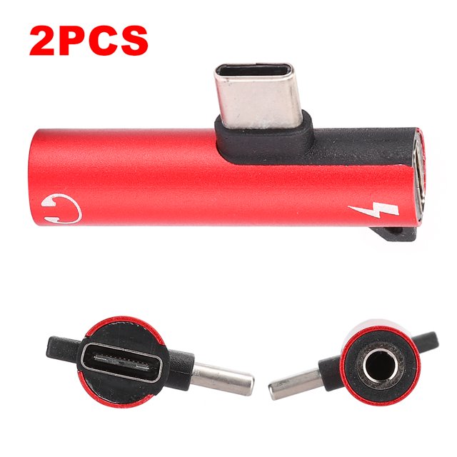 2Pcs 2 in 1 TypeC to 3.5mm Audio Cable Charger Headset Adapter for Mobile Phones Tablets PCs Audio Cable Adapter TypeC Charger Adapter Audio Cable Charger Adapter TypeC Headset