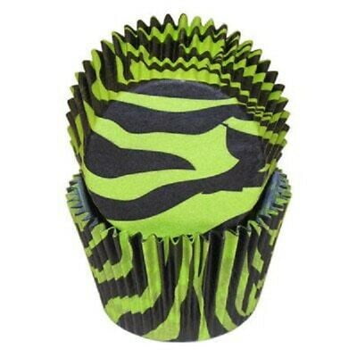 Lime and Black Zebra Cupcake Baking Liners - 50 Count - National Cake