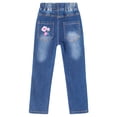 thumbnail image 2 of KIDSCOOL SPACE Little Girl Daily Floral Embroidered Denim Pants,9-10 Years, 2 of 6
