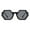 Black (Black), variant on Geometric Hexagon Shape Sunglasses Retro Unisex Fashion Shades UV400 Green Tort