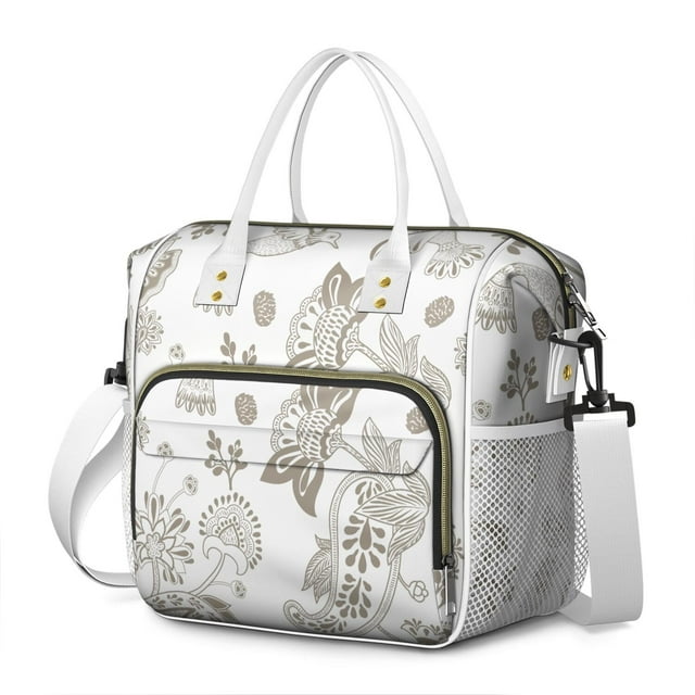 Bohemian Ethnic Leakproof Cooler Tote - Large Insulated Food Bag with Retro Abstract Design