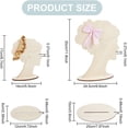 thumbnail image 2 of 2 Sets Hairpin Display Stand 2 Sizes Head Silhouette Hair Bow Holder Wooden Head Template Hair Bun Silhouette Showcase for s Fairs Booths Selling Boutique Personal Exhibition, 2 of 7