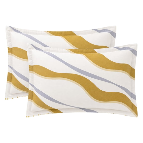 Unique Bargains 2Pcs Wrinkle Resistant Durable Cotton Pillowcase Queen Color A