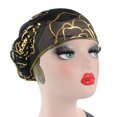 thumbnail image 3 of Women Hat Fashion Print Flower Shape Lady No Brim Mesh Headwrap for Spa, 3 of 8
