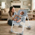 thumbnail image 5 of AILEEKISS Foldable Baby High Chair with Wheels, Adjustable Recline Toddler Eating Chair, Grey, 5 of 12