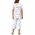thumbnail image 4 of Wancir Women Pajama Sets Two-Piece Nightwear Short Sleeve Sleepwear 1/4 Button Down Pj Lounge Sets with Long Pants, 4 of 6