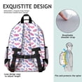 thumbnail image 5 of Pink Blue Butterfly Pattern Backpack for School,Cute School Bag,Schoolbag with Adjustable Shoulder Straps & Padded Back,15.25"x11.5"x5.25", 5 of 5