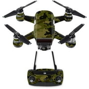 MightySkins DJSPCMB-Green Camouflage Skin Decal for DJI Spark Mini Drone Combo - Green Camouflage