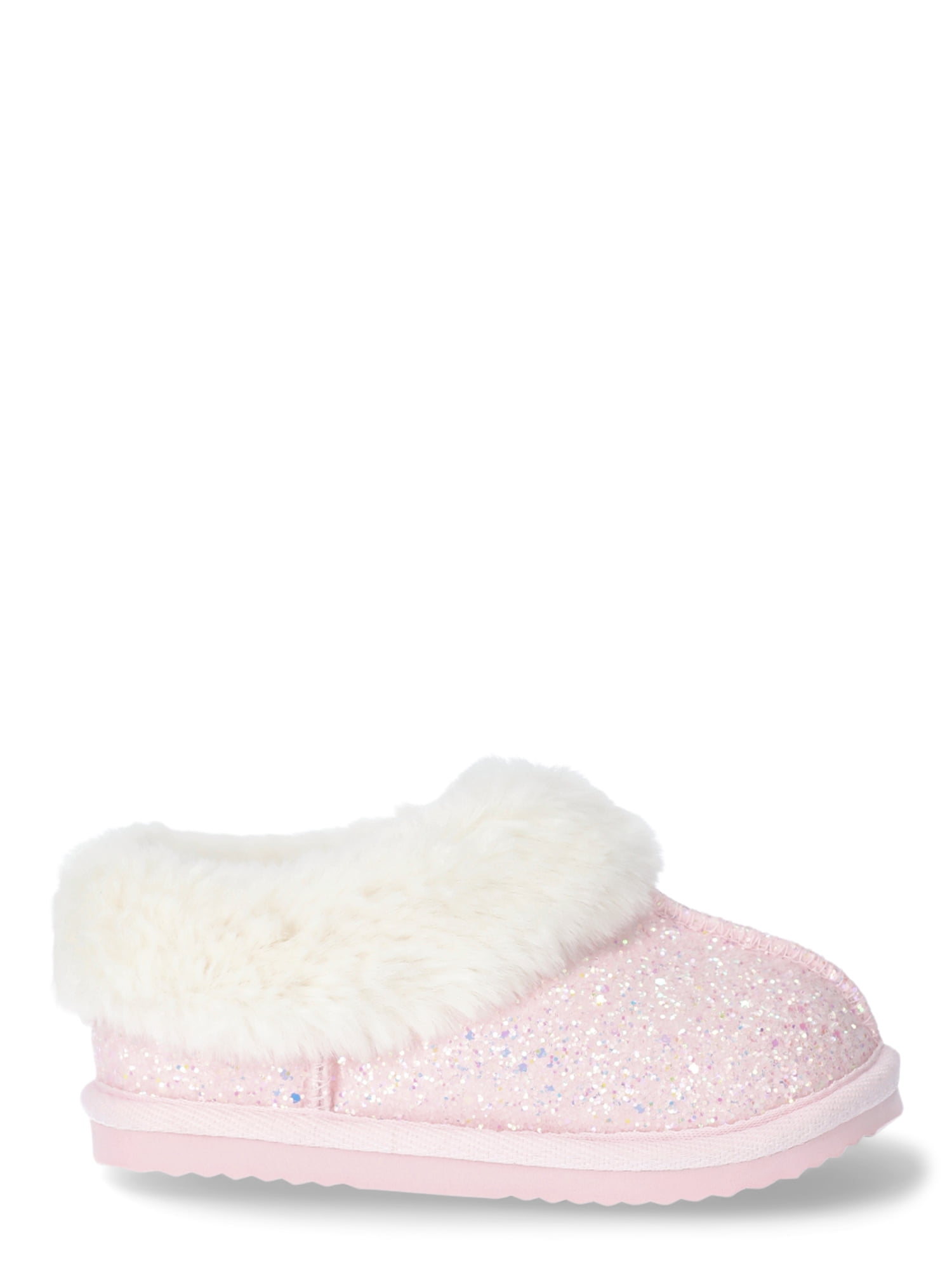 Wonder Nation Toddler Girls Slippers with Faux Fur Trim