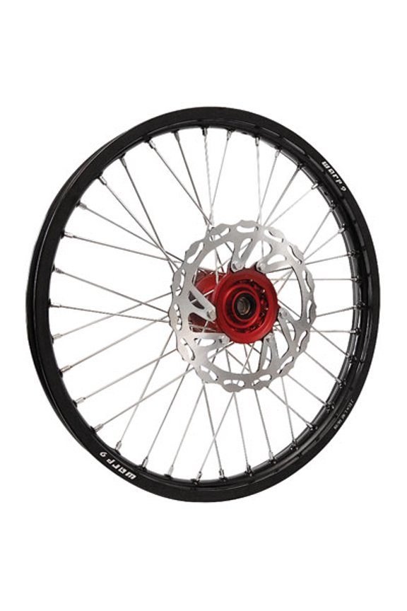 Complete Wheel Kit - Front 21 x 1.60 Black Rim/Red Hub/Silver Spokes and Nipples for Honda CRF250X 2012-2013