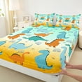 thumbnail image 3 of Homewish Kawaii Dinosaur 3pcs Twin Sheet Sets for Children Teens Girls,Cute Animal Twin Fitted Sheet,Cartoon Rainbow Breathable Flat Sheet,Super Cozy Room Decor, 3 of 7