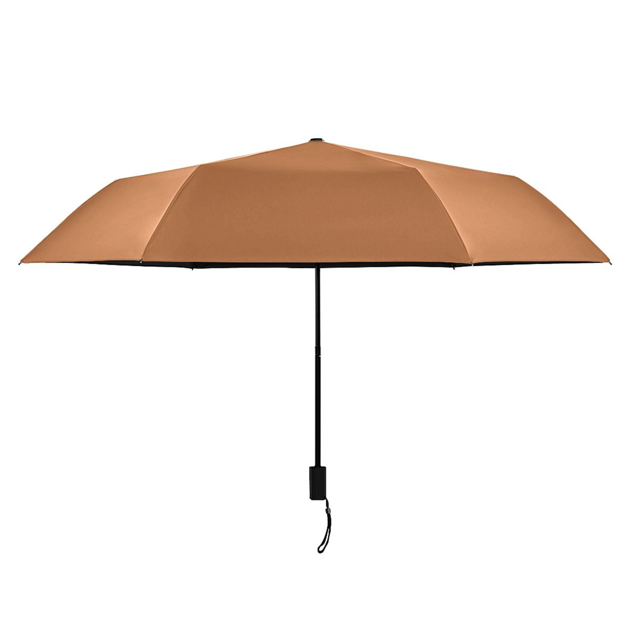 Brown Compact Sun Umbrella Windproof Travel Umbrellas for Rain Strong Portable UV Protection