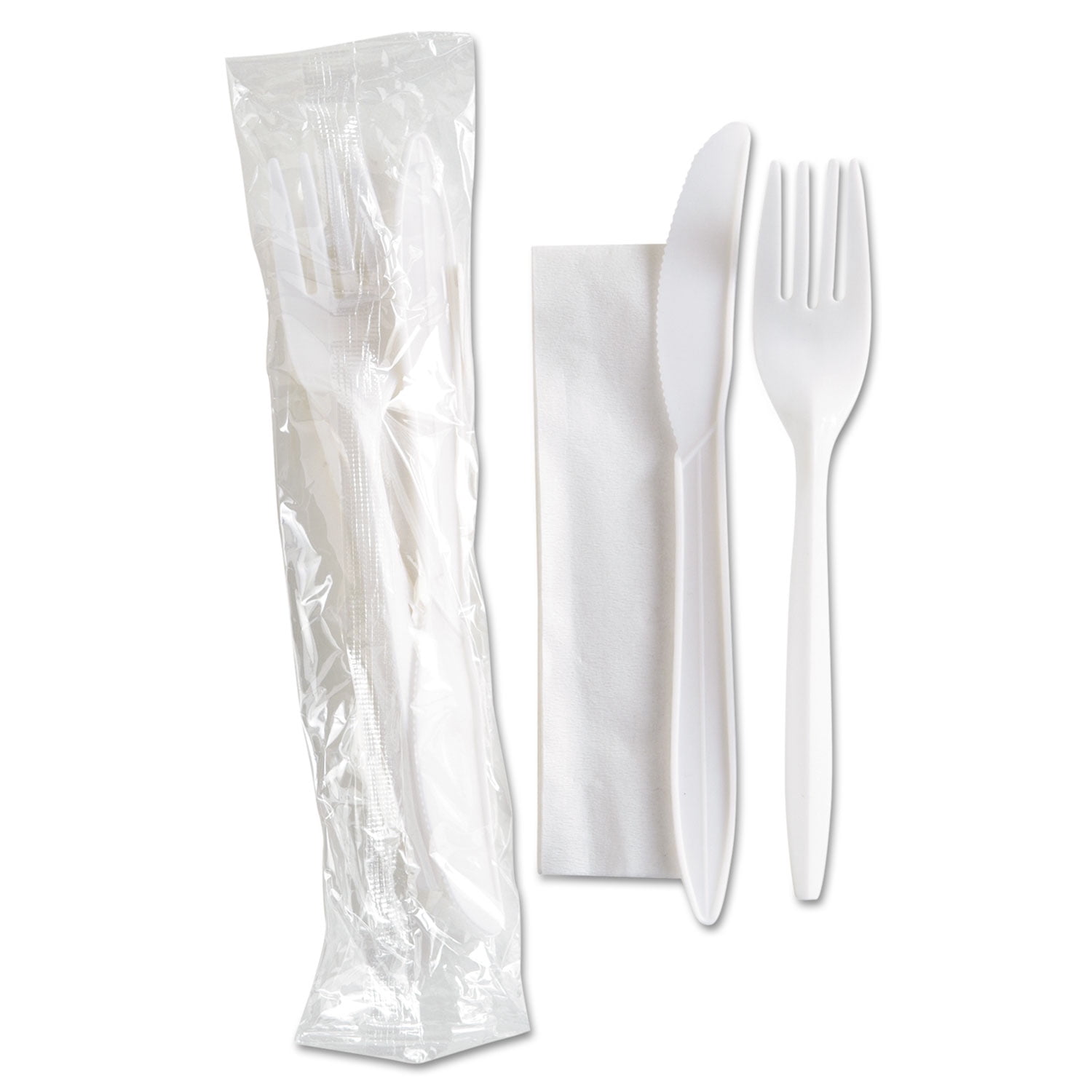 WraPolypropyleneed Cutlery Kit w/Fork, Knife and Napkin, Individually