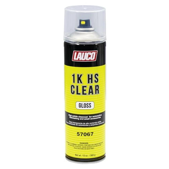 LAUCO 1K HS Gloss Clear 13 oz. Automotive Aerosol Spray Paint Can - Acrylic Clear Coat Perfect for Protecting Refinish Color on Small Accessories