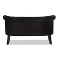 thumbnail image 4 of Baxton Studio Flax Victorian Style Contemporary Black Velvet Fabric Upholstered 2-seater Loveseat, 4 of 7