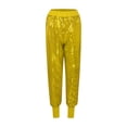 thumbnail image 3 of XIAONU Women's Sequin Harem Pants Elastic Waist Sparkly Design Trousers Loose Fit Dance Style Party Bottoms Yellow, 3 of 8