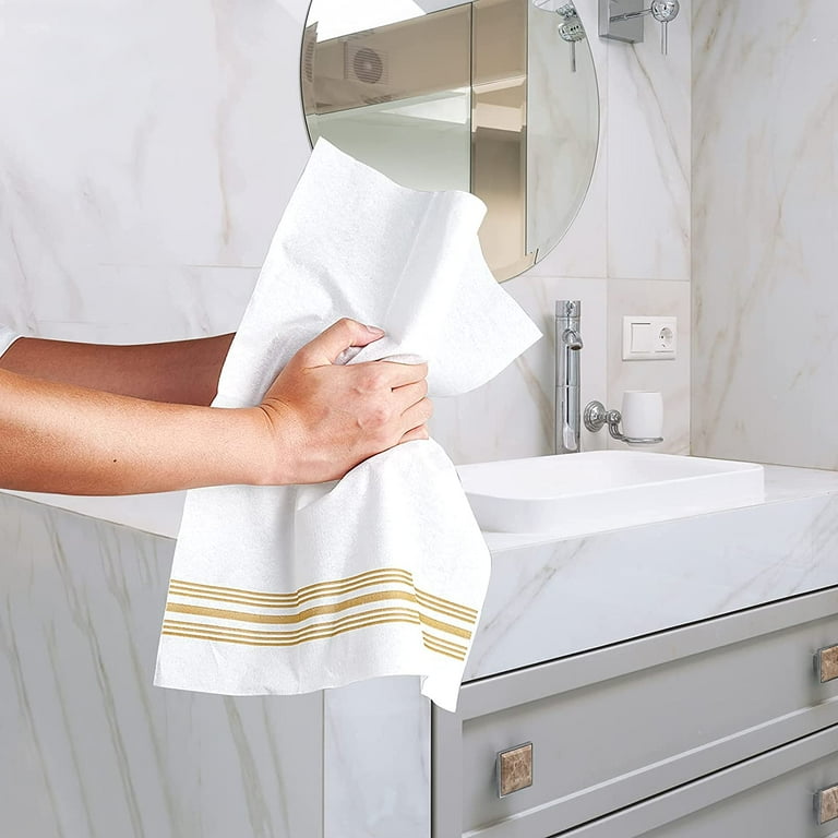 Linen Feel White Guest Towel