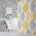 thumbnail image 2 of Bohemia Shower Curtain for Bathroom, Yellow and Grey Bohemian Chic Paisley Fabric Shower Curtains Set, Modern Geometric Pattern Restroom Decor Accessories with Hooks 72X72Inches, 2 of 6