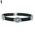 thumbnail image 4 of SmartBy Retro Women Turquoise Flower Velvet Choker Collar Necklace Boho Ethnic Style, 4 of 7