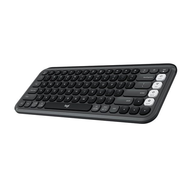 Logitech POP ICON Keys Wireless Bluetooth Keyboard, Comfortable Typing, Programmable Keys, Easy-Switch Between up to 3 Devices, for Laptop,