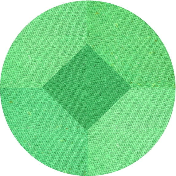 Ahgly Company Machine Washable Indoor Square Transitional Neon Green Area Rugs, 3' Square