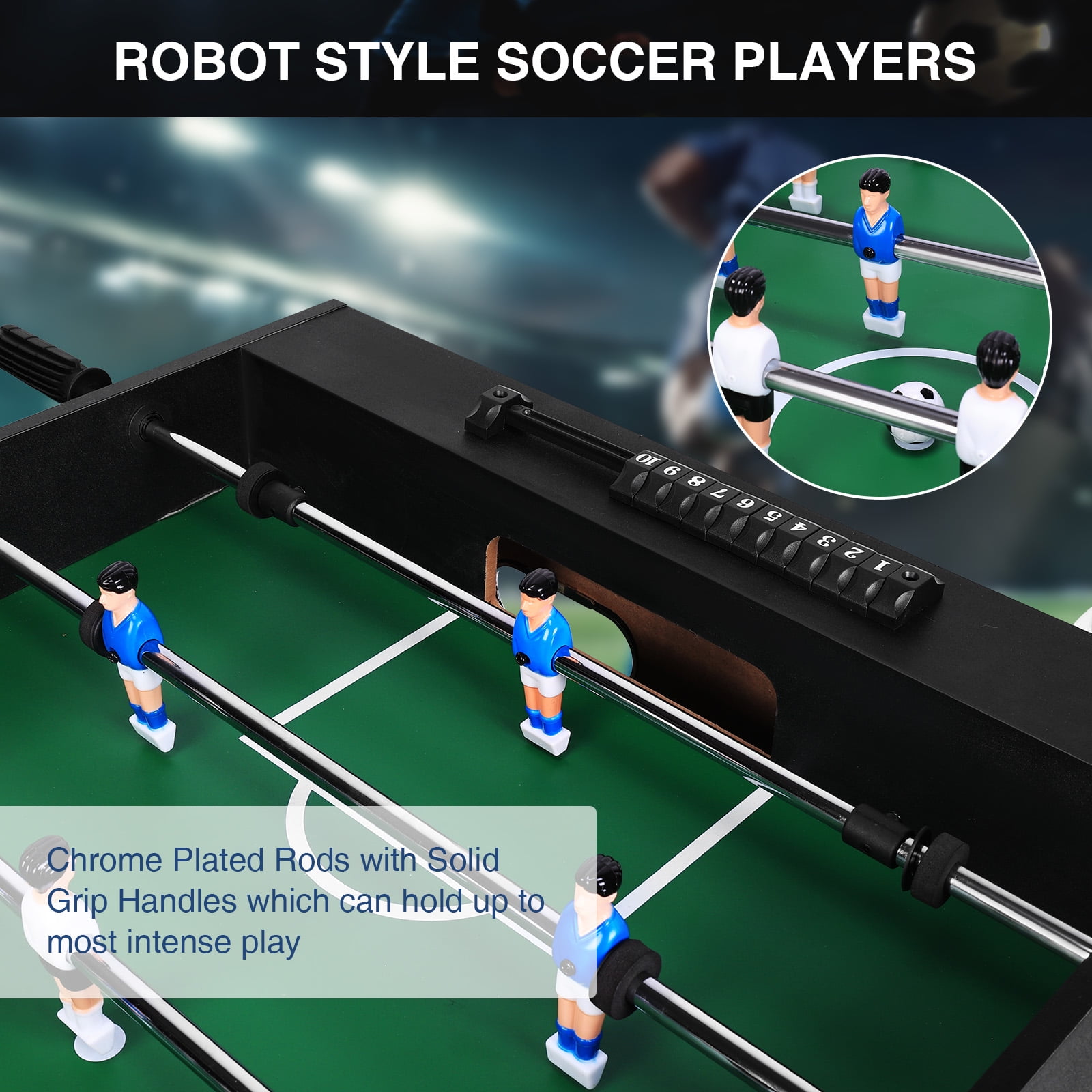 golytefs Competition Sized Foosball Desk Wear Resist Manual Football Playing Table Reusable for Friends And Family Playing