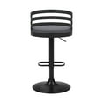thumbnail image 6 of Armen Living Adele 25-32" Modern Faux Leather Swivel Bar Stool in Gray/Black, 6 of 10