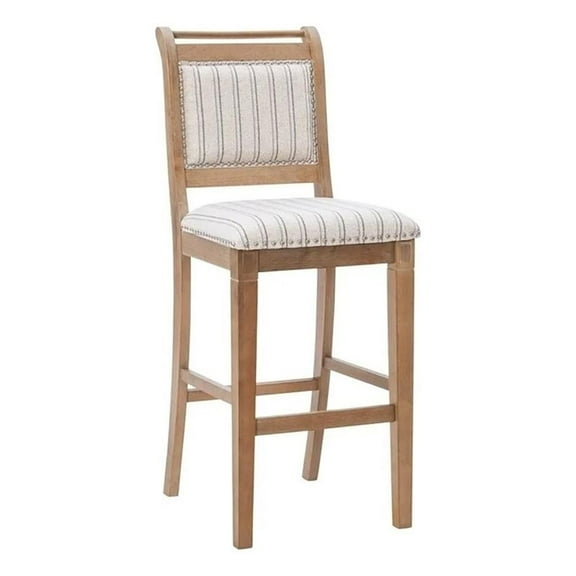 Riverbay Furniture 30'' Transitional Wood/Fabric Bar Stool in Brown