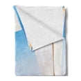 thumbnail image 2 of Balinese Soft Flannel Fleece Blanket, Beach Through Balinese Bed Summer Sunshine Clear Sky Honeymoon Natural Spa Picture, Cozy Plush for Indoor and Outdoor Use, 60" x 80", Blue White, by Ambesonne, 2 of 5
