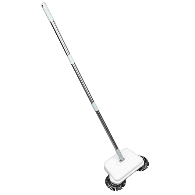 Hand Push Sweeper, 2 in 1 Quiet Lightweight Manual Vacuum Sweeper for Tile Floor
