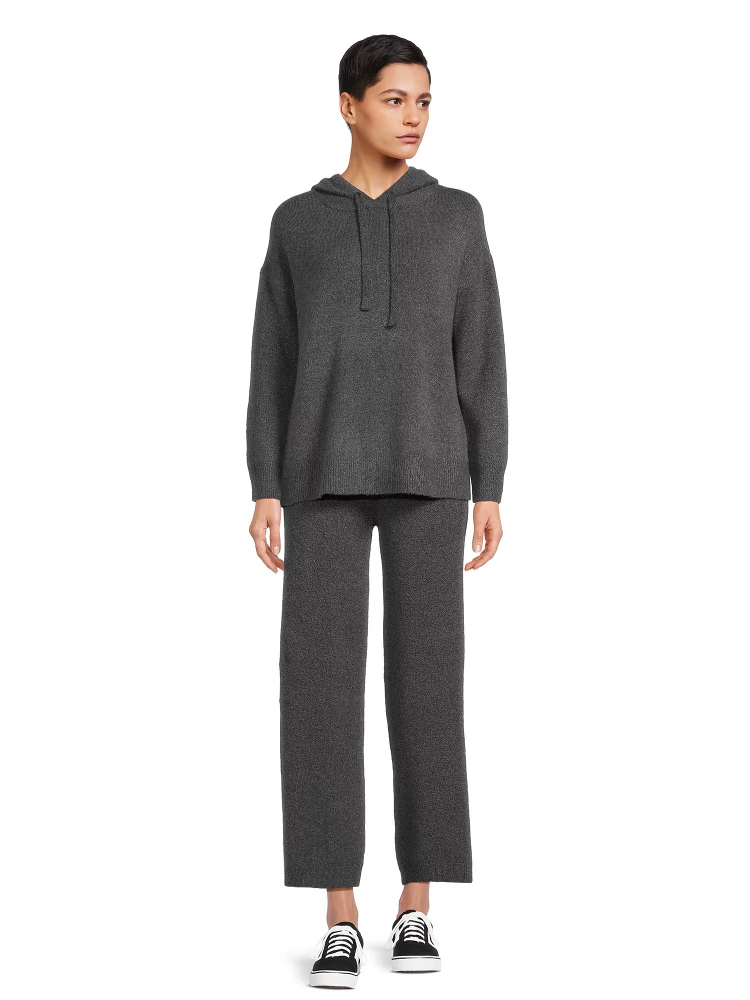 Time and Tru Women's and Women’s Plus Sweater Hoodie and Pants Set, Sizes XS-4X