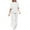 White, variant on LEKWK Linen Sets for Women 2 Piece Plus Size Long Sleeve Crewneck Loose Fit Tops and Wide Leg Palazzo Pants Summer Casual Beach Vacation Outfits
