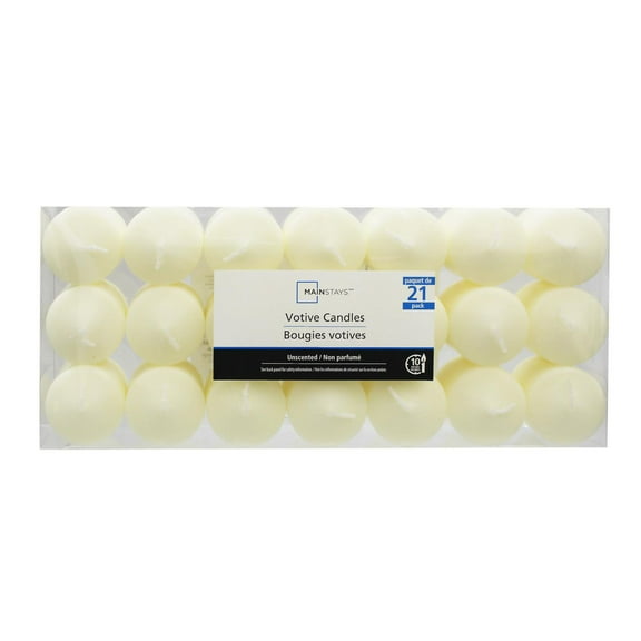 Mainstays 21PK Ivoire bougies votives, non parfumé