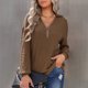 thumbnail image 3 of Suéter de punto de manga larga con solapa para mujer, ropa exterior informal para otoño e invierno, 3 of 6