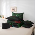 thumbnail image 5 of Manfei Sleep Play Repeat Twin Bedding Sets 7-Piece for Teens, Black Green Gamepad Bedding Comforter Set, Neon Abstract Reversible Sheet Sets, Lightweight Room Decor, 5 of 7