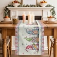 thumbnail image 2 of Table Runner 72 Inches Long for Kitchen Dining, Happy Easter Dresser Scarf Farmhouse, Dining Table Decorations for Wedding/Parties, Funny Gnomes Rabbits Colorful Eggs Plaid 18 x 72 In, 2 of 8